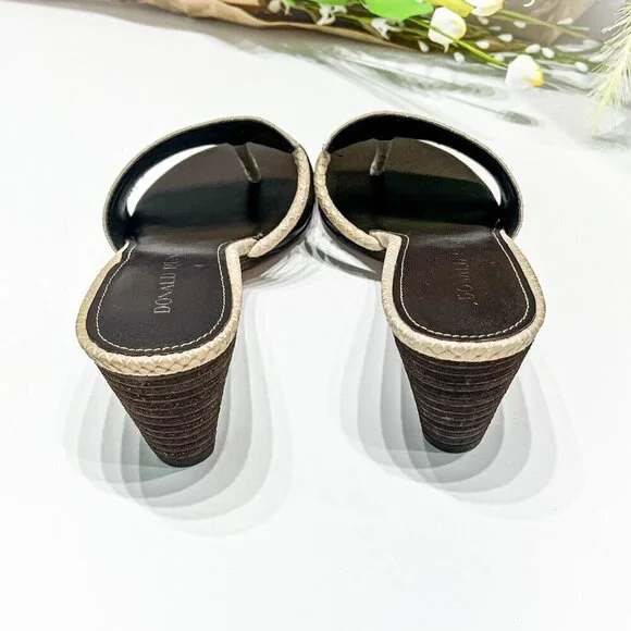 Donald Pliner VIIM Neutral Taupe (Praline) Snake Skin Sandals, NWOT, Size: 7M - Picture 7 of 9